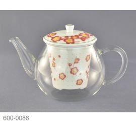 Glass Tea Pot w/Arita strainer -Ume 有田焼 梅