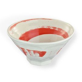 Ramen Bowl -Kobiki Akauzu(22cm)  粉引赤渦