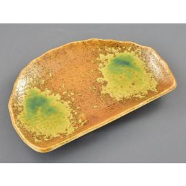 M.Halfmoon Plate -Iga Oribe