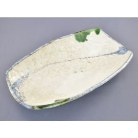 L.Rect10 Deep Plate -Oribe Nagashi