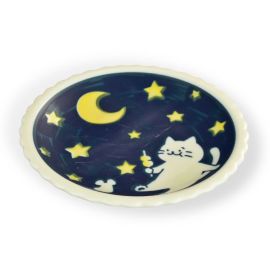 Plate -Sunday Cat Moon  ねこと日曜日 (D14cm)