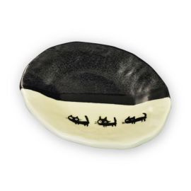 Oval Plate -Kuro Neko Black