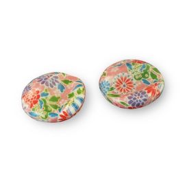 Chopsticks Rest 2pc. -Maru Miyabi Yuzen Pink みやび友禅