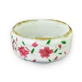 Matcha Tea Bowl -Hand Drawn Sakura 桜