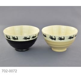 Rice  bowl set/2 -Black cat 黒猫