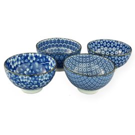 Rice  bowl set/4 -Sometsuke Egawari 染付絵変り