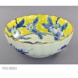 Bowl -Ohsaika (D20.5cm) 黄彩花