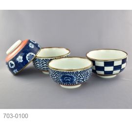 Mini-Don bowl set/4 -Sometsuke (D14cm) 染付