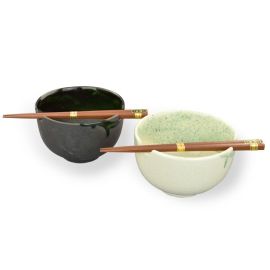 Pair Bowl Set w/Chopsticks -Karatsu