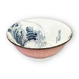 Ramen Bowl -Hokusai Fuji Sendan Tokusa Red *FINAL SALE*