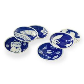 Kozara Small Plate Set/6 -Aizome Engi*FINAL SALE*