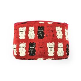 Pouch -Lucky cat Red 招き猫